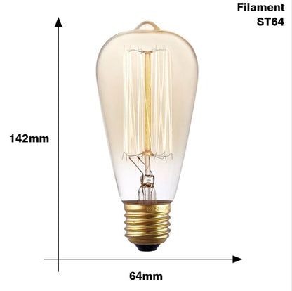 Edison Bulb E27 220V 40W ST64 A19 T45 G80 G95 G125 Incandescent filament bulb lighting Retro Edison Light Bulb 6844475850104