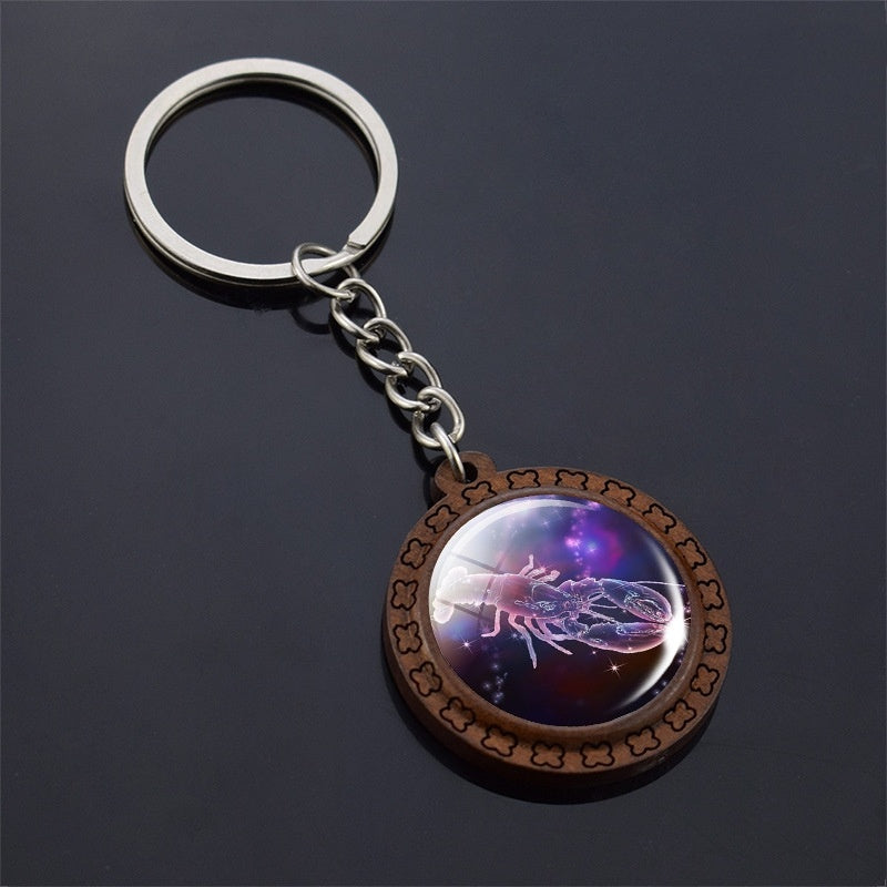 Constellation Keychain Wood Carved Time Gem Pendant 6849150a a739 4f72 b458 3d0ce7ceb1ea