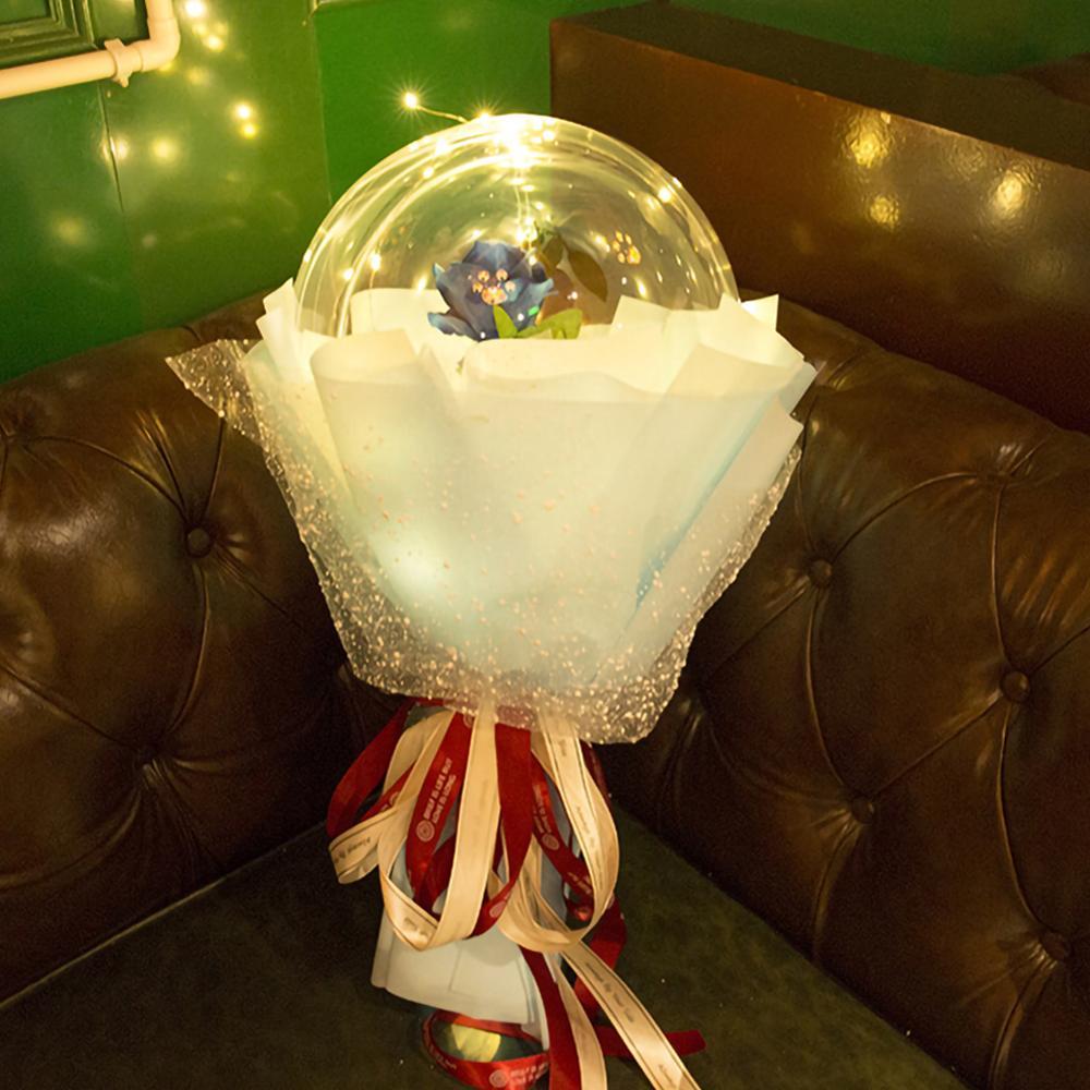 LED Luminous Balloon Rose Bouquet Transparent Bobo Ball Rose 685539528706