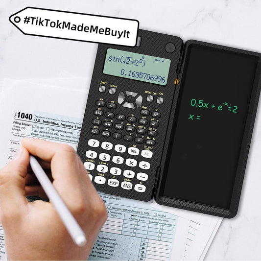 2 In 1 Foldable Scientific Calculators Handwriting Tablet Learning Function Calculator  Foldable Desk Scientific Calculators - 图片 1