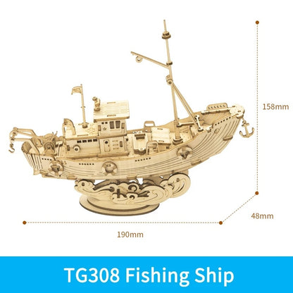 Robotime Boat & Ship Model 3D Wooden Puzzle Games Toys Assembly Kit For Children Kids Girls Birthday Christmas Gift Dropshipp