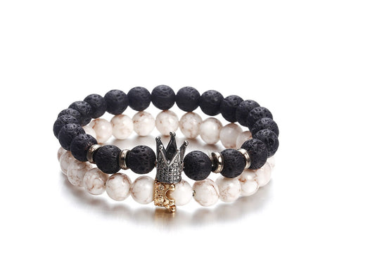European and American fashion micro inlaid zircon crown bracelet volcanic stone acrylic bracelet 6883453876360