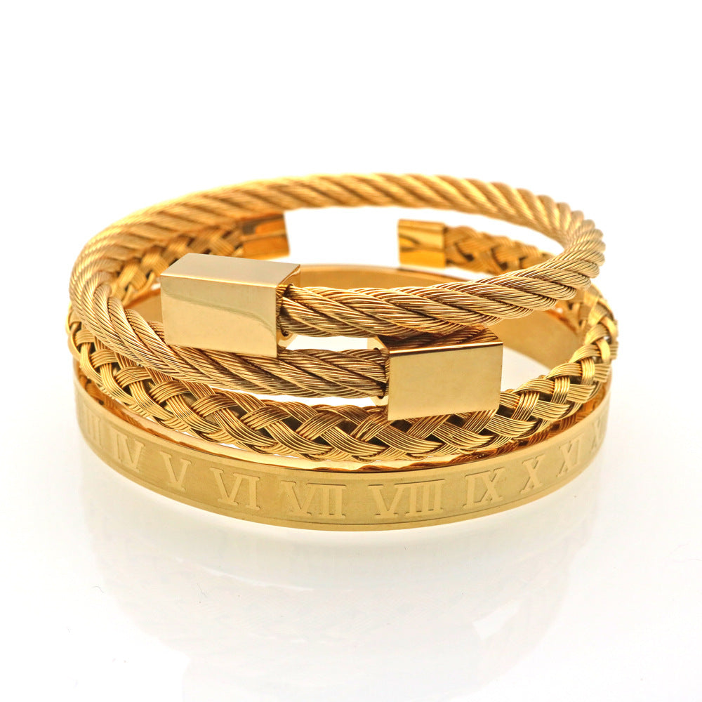 Letter Woven Square Stainless Steel Bracelet Bracelet 68862c3f 55c4 4801 813e d899baffdc62