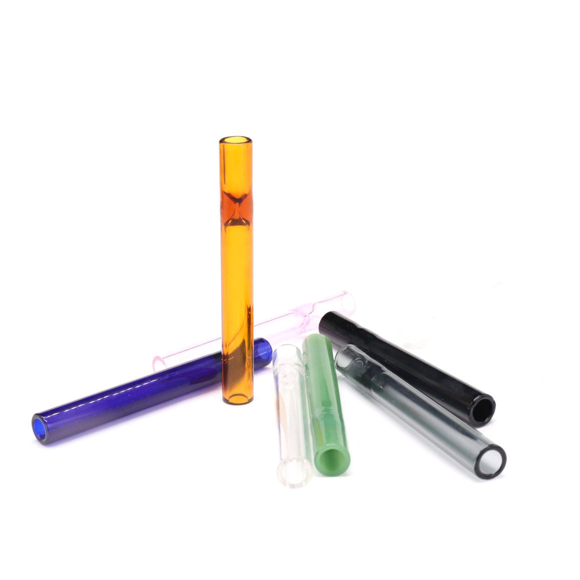 Telescopic Smoke Pipe Clear Straight Glass Suction Nozzle - 图片 1