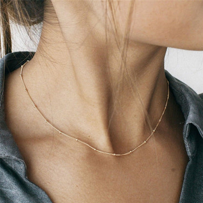 Peas chain plated simple stacked belt wild clavicle chain 689125310840