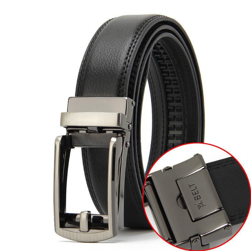 Two-layer Cowhide Fake Needle Automatic Buckle Men's Special Belt 6897551d fac7 4b19 ba38 4ab150b042ad