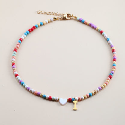 Colorful Beads Initial Choker For Women Stainless Steel Lett 68ba3f25 0097 4fee b7a6 ed4ba8c4425b