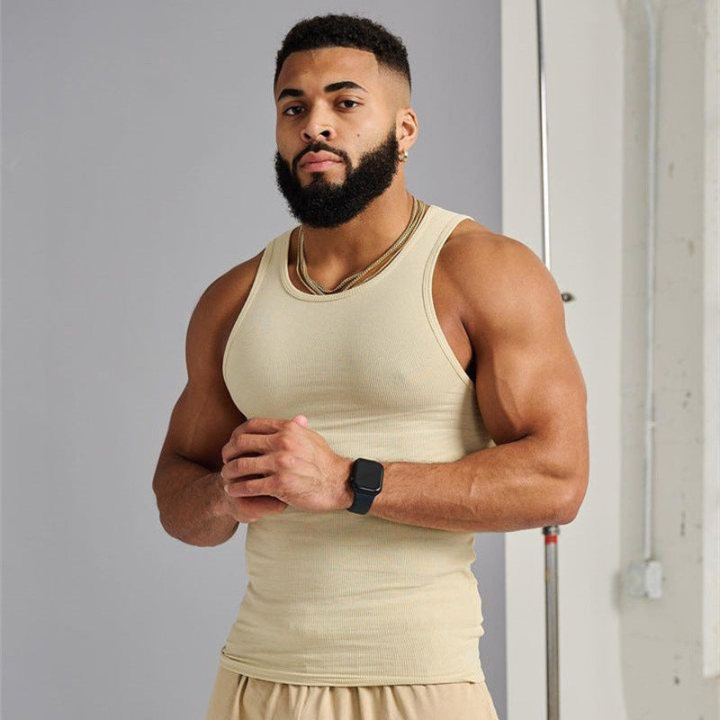 Men's Summer Knitted Ice Silk Rib Fitness Sports Casual Slim Vest 68bff1b8 3880 4475 a193 f26f841ded3e
