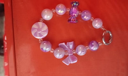 Bow Luminous Colorful Acrylic Beads Mobile Phone Charm Keychain 68d288bc e42b 451e a74d 7b777adedfe2