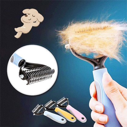 Stainless Double-sided Pet Brush Hair Removal Comb Grooming Dematting Dog Grooming Shedding Tools 68d88d21 c25b 4729 9e1b 7c3
