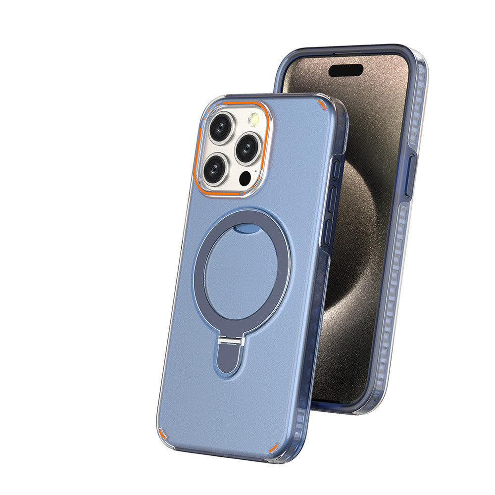 New Colorful Magnetic Bracket Phone Case With Holder Stand Cover For Magesafe Magnetic Transparent Wireless Charge Case For P