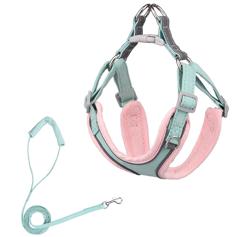 Suede Pet Chest Harness Dog Vest Leash 68dcee3c 15c6 462d a168 c03447e3ff16