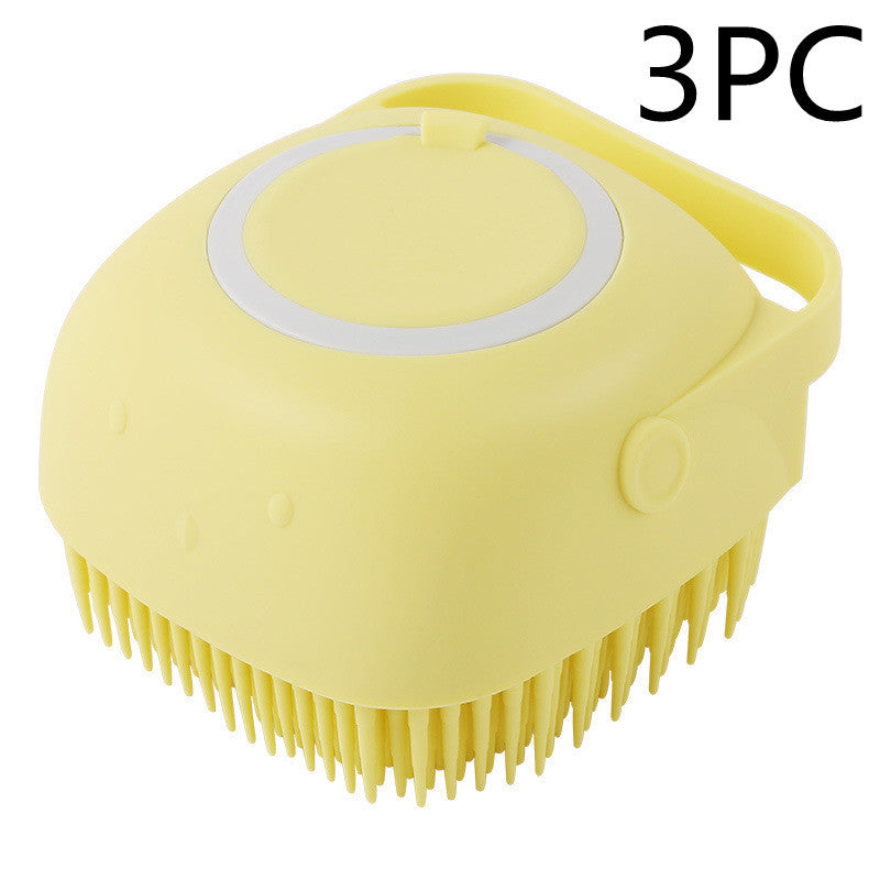 Silicone Dog Bath Massage Gloves Brush Pet Cat Bathroom Cleaning Tool Comb Brush For Dog Can Pour Shampoo Dog Grooming Suppli