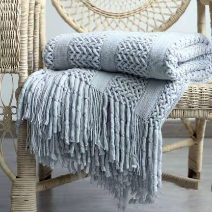 Sofa Blanket Bed Runner Solid Color Office Blanket Knitted Small Blanket Decoration B & B Bed Blanket 68f9c9f2 609c 4684 8a0a