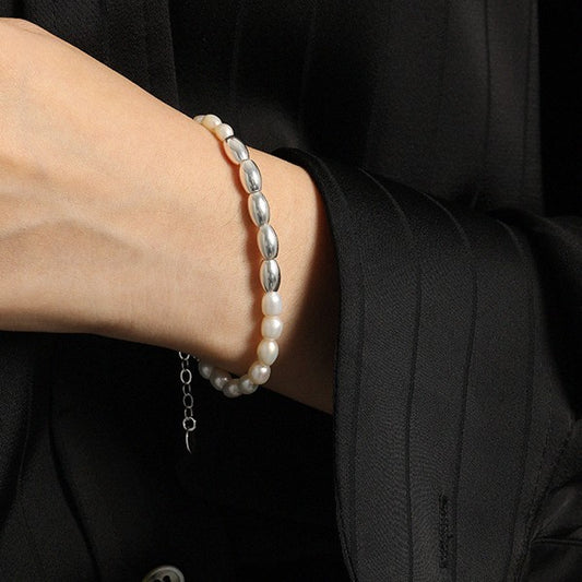 Pearl Rice Spliced S925 Sterling Silver Bracelet Female 69204621 cd4d 44b3 a0ee 1c52450c11f6