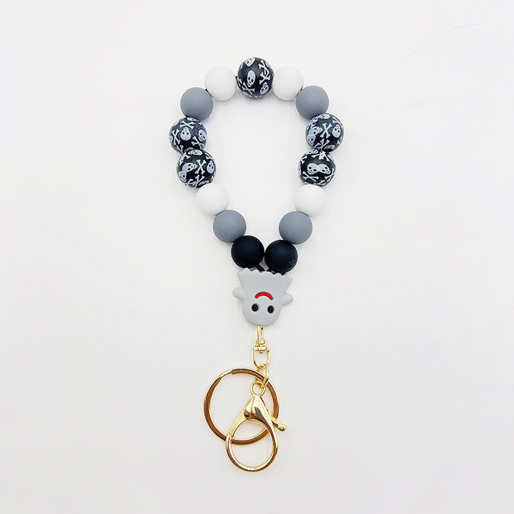 Silicone Wooden Beads Bracelet Keychain 69380ab0 d825 44dc 82f6 d6c1eb2ebbc5