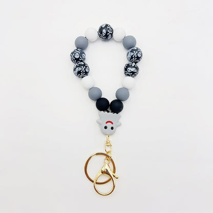 Silicone Wooden Beads Bracelet Keychain 69380ab0 d825 44dc 82f6 d6c1eb2ebbc5