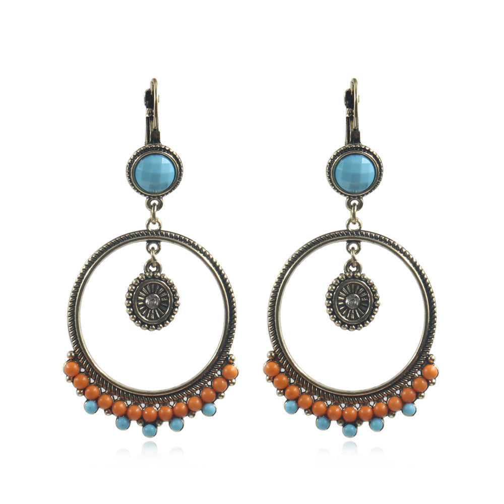 Fashion round wooden bead earrings 694952533464