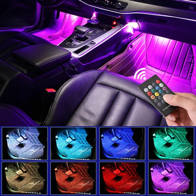 Automotive atmosphere One to four lights Remote 4x9 LED atmosphere lamp Indoor foot lamp 695450923022