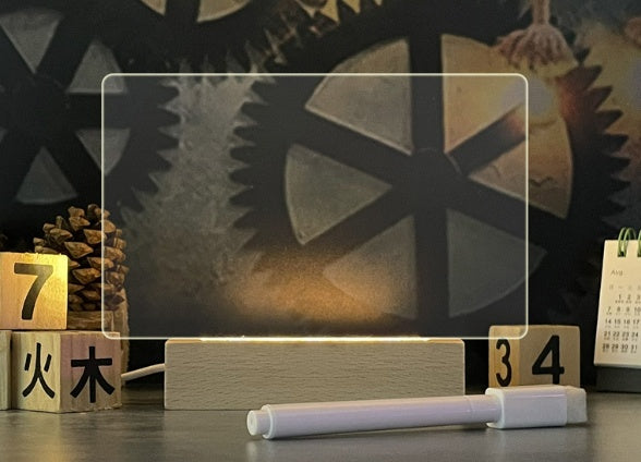 Solid Wood Base Luminous Acrylic Transparent Note 695fe1b2 ebcf 427b be4b 91cdfc31bb0f