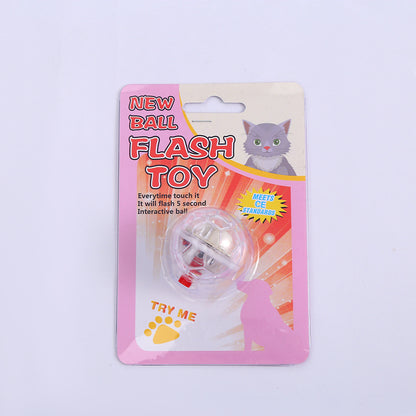 Cat Dog Toy Ball New Fashion Glowing Transparent Plastic Ball Pet Interactive Toy Funny Training Cat GlowBalls Toys Pet Produ