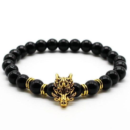 Man's Volcanic Stone Bracelet Longteng Ornaments Bracelet Natural Stone Elastic Bracelet 697037456411
