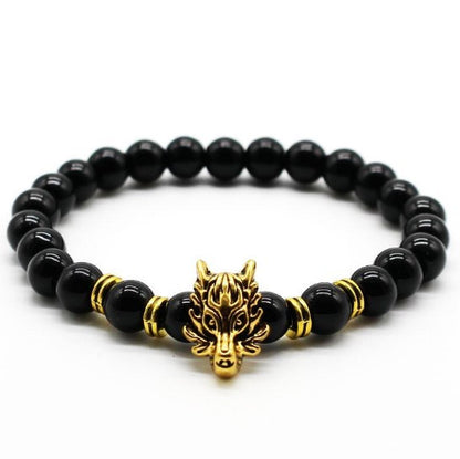 Man's Volcanic Stone Bracelet Longteng Ornaments Bracelet Natural Stone Elastic Bracelet 697037456411