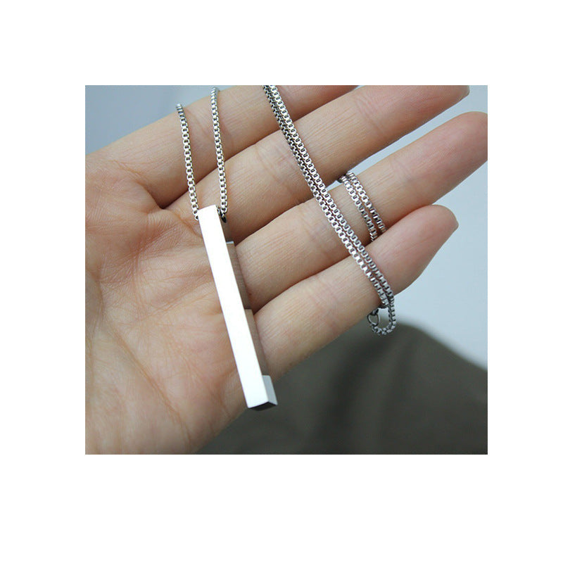 Stainless steel rectangular long necklace 697366328805