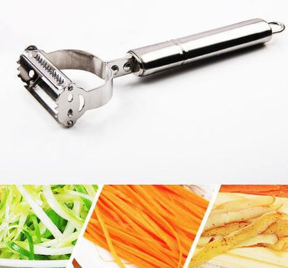 2 in1 Stainless Steel Potato Grater Julienne Peeler Kitchen Accessories Vegetables Peeler Double Planing Grater Kitchen Tools - HD Wireless Product #1