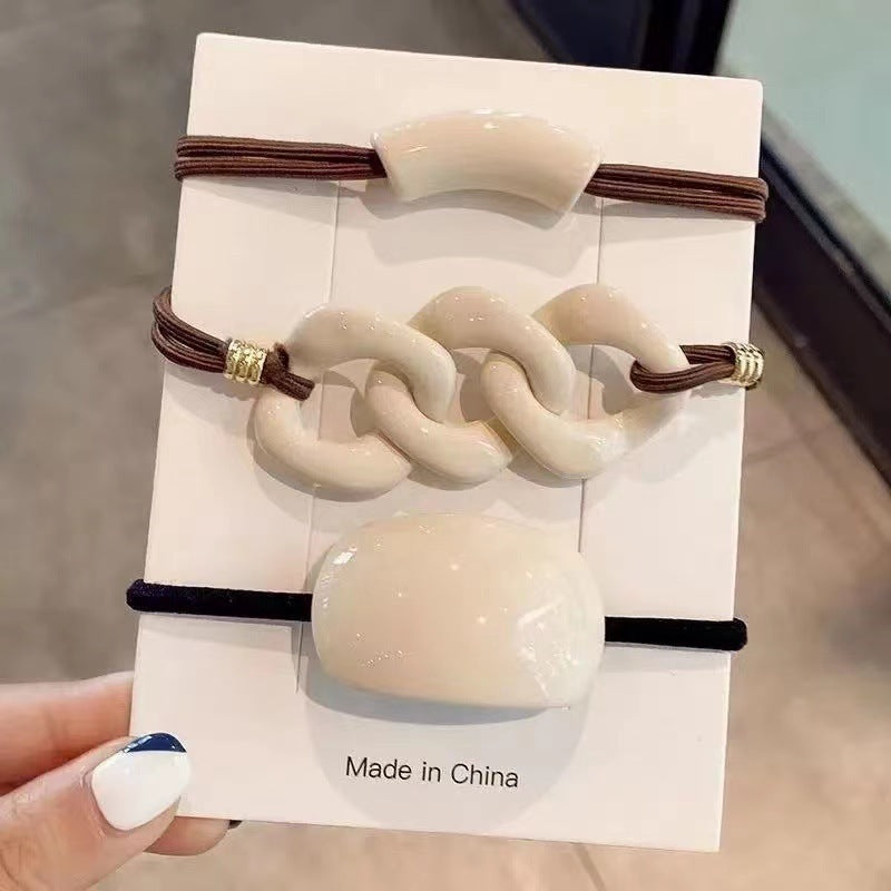 Milk Tea Color Nine-piece Set Hairband For Tying Up Hair Simple Cold Style Temperament 69793f4a 98eb 4687 acc8 0d9c321a5a62