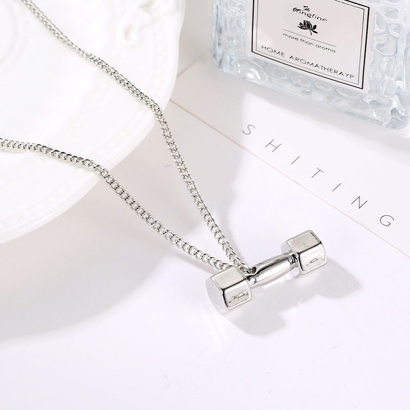 Fashion Fitness Dumbbell Personality Necklace 6980f2bc 3eb0 4c75 9526 e6945986a259
