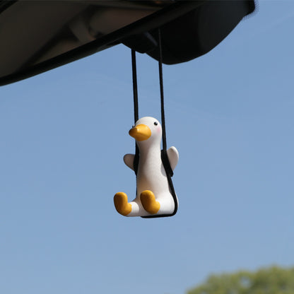 Car Pendant Cute Anime Little Duck Swing Auto Rearview Mirror Hanging Ornaments Interior Decoraction Accessories For Girls Gi