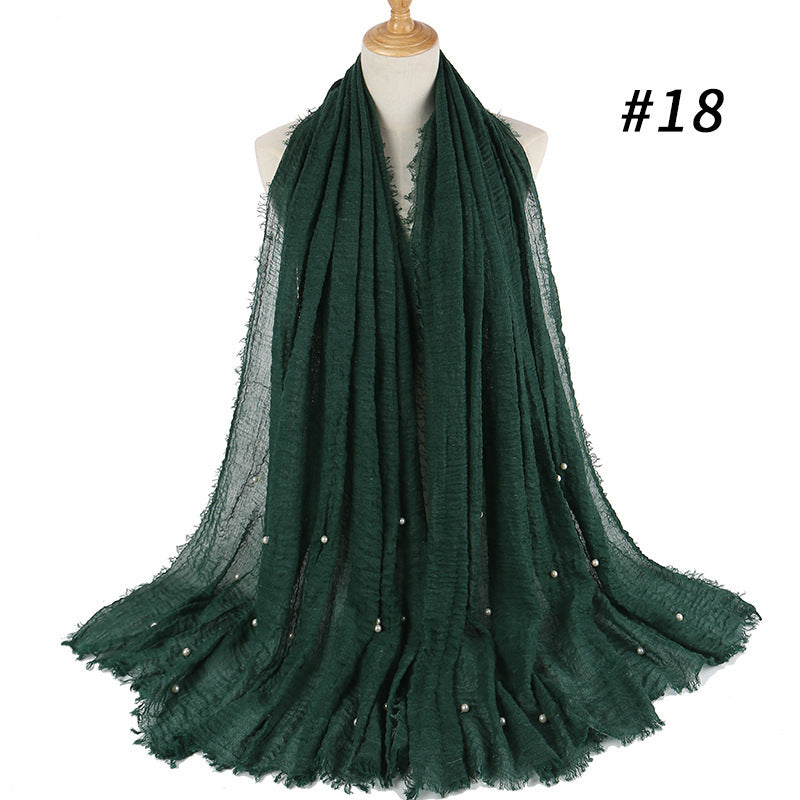 Cotton and linen crumpled monochrome scarf 698699817923