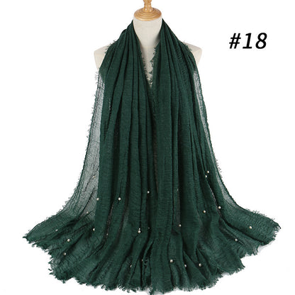 Cotton and linen crumpled monochrome scarf 698699817923