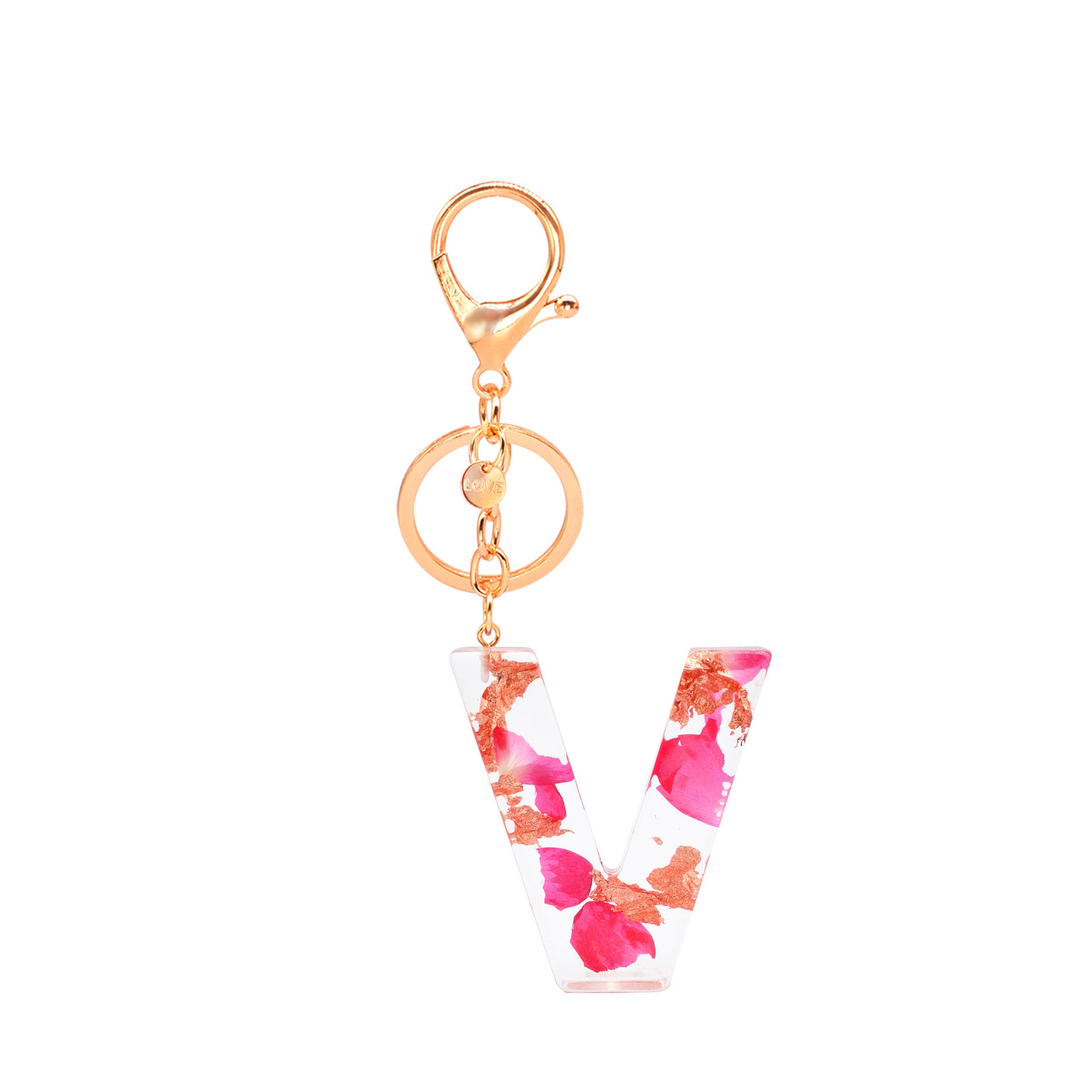 Petal Resin Keychain English Alphabet Pendant 698af362 0378 407f 944b e7ffc8dafd87