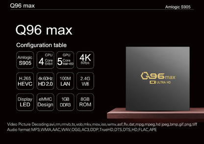 Q96 MAX S905 Android Video BOX 4K Set-top BOX TV BOX Network Set-top BOX TV BOX 699295ab c5da 47d3 b1a4 a78814d62804