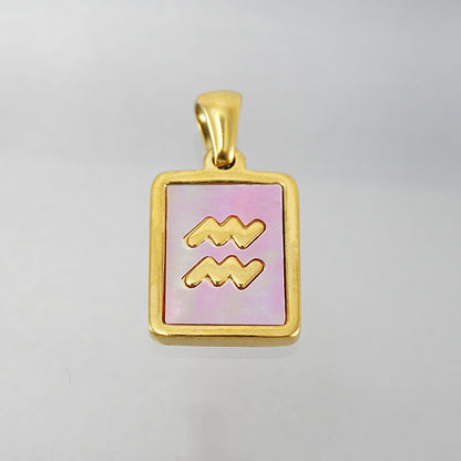 Stainless Steel Square Shell Zodiac Necklace 69f4d907 a345 482d 9e48 216ca05862e8