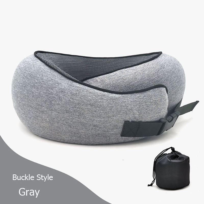 Travel Neck Pillow Non-Deformed Airplane Pillow Travel Neck Cushion Durable U-Shaped Travel Memory Cotton Nap Neck Pillow 6a0