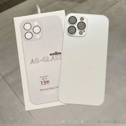 Frosted Glass Primary Color Comes With Lens Protector Phone Case - 图片 1