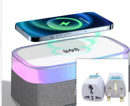 Intelligent Multifunctional Alarm Clock Bluetooth Speaker Wireless Charger Fast Charge Clock Atmosphere Night Light Home Deco