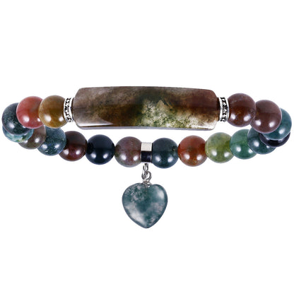 Crystal Round Beads Elbow Bracelet With Heart-shaped Pendant Bracelet 6a5bf117 7f96 4bde a103 83042fded984