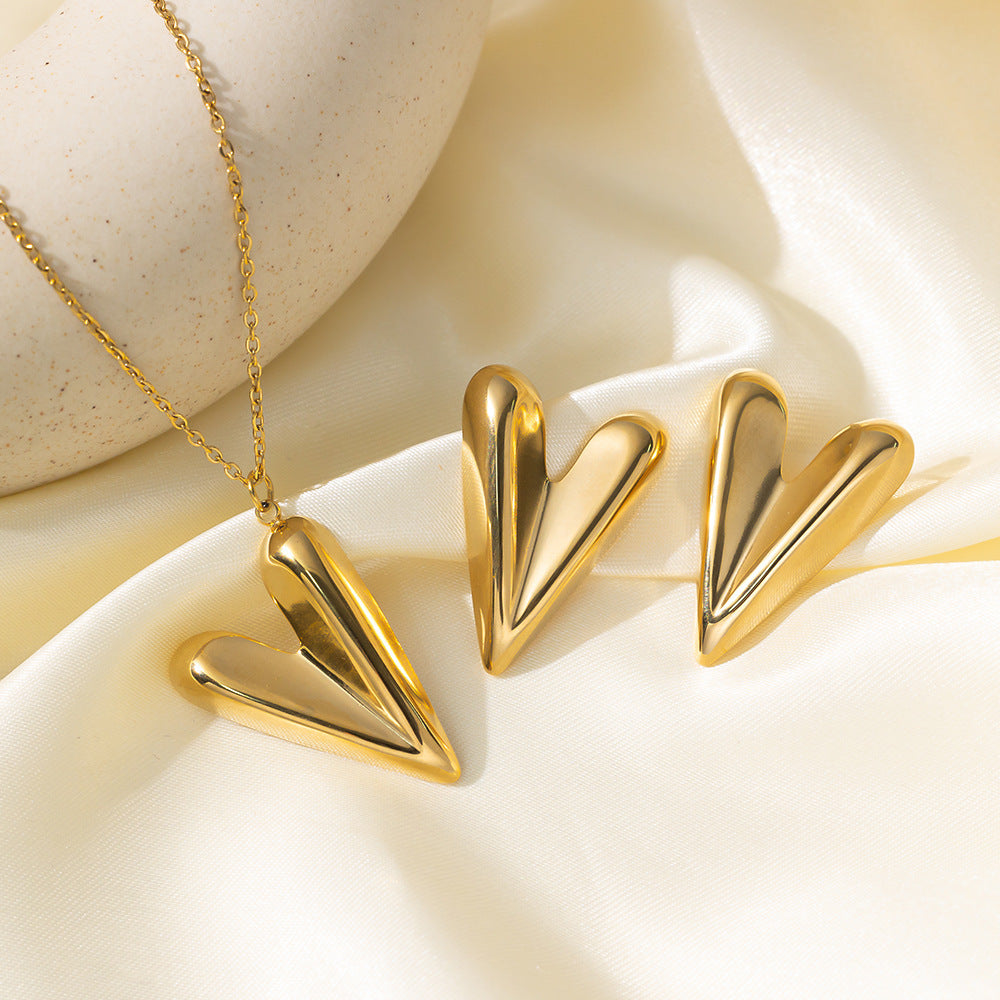 Stainless Steel Necklace Earrings Women's Jewelry Suit 6a7a6ecb 2d66 42c6 b823 018c99b92c22