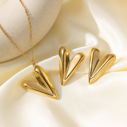 Stainless Steel Necklace Earrings Women's Jewelry Suit 6a7a6ecb 2d66 42c6 b823 018c99b92c22
