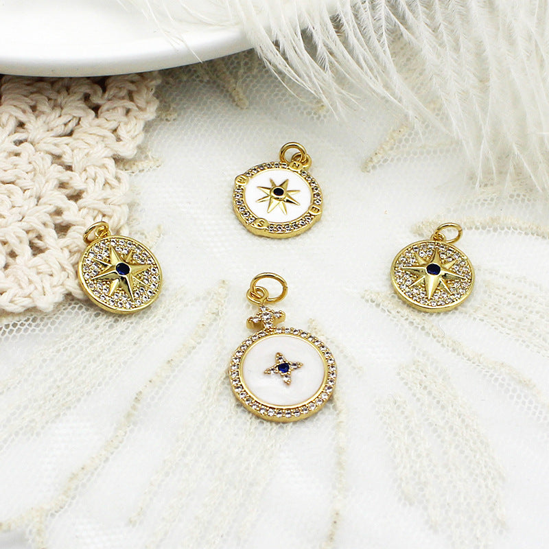 Micro-inlaid Six-pointed Star Compass Hanging Piece Pendant Necklace Bracelet Earrings 6a82df77 0499 4db7 b266 84c4ffeebd8c