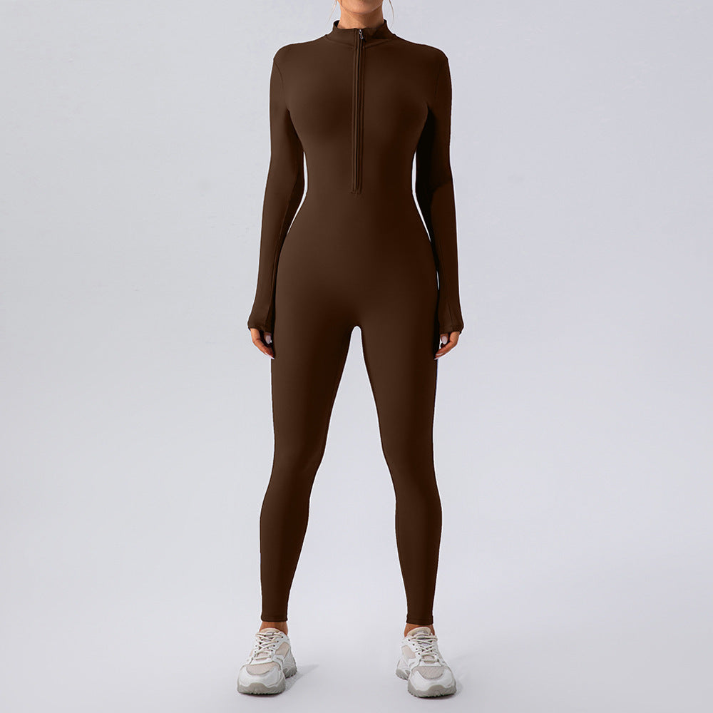 Fleece-lined Yoga Jumpsuit Long Sleeve Keep Warm Outerwear Tights 6aa2a4da de73 4d62 81fb 3d50383832b5