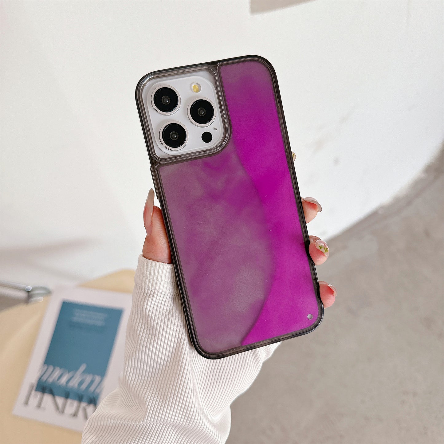 Luminous Quicksand Phone Case Luminous Soft Edge Hard Backboard - 图片 10