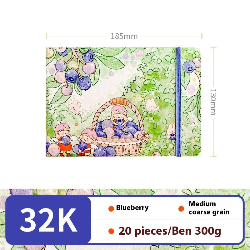 Feiluniao Watercolor Notebook Fabric Handmade Mini Portable Portable Character Sketch Hand Painted Graffiti Drawing Book - 图片 24