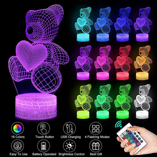 3D Lamp Acrylic USB LED Night Lights Neon Sign Lamp Xmas Christmas Decorations For Home Bedroom Birthday Decor Valentines Day Gifts - HD Wireless Product #1