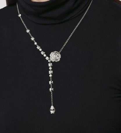 Camellia Full Zirconium Ring Micro Setting Stud Necklace 6acff844 e8f5 4ba6 bcf1 38bda8d5326b