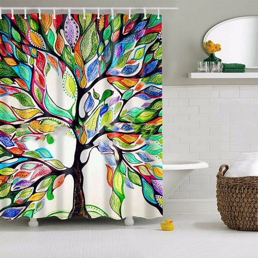 3D Printing Bathroom Waterproof Curtain Colorful Big Tree Polyester Shower Curtain Household Supplies Foreign Trade Popular Style Amazon - HD Wireless Product #1